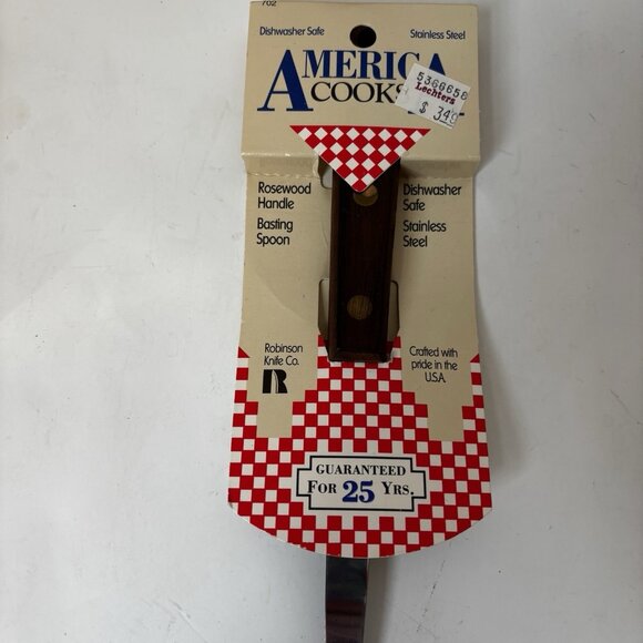 VTG NOS America Cook Rosewood Handle Basting Spoon Stainless Steel USA Made - Picture 7 of 9